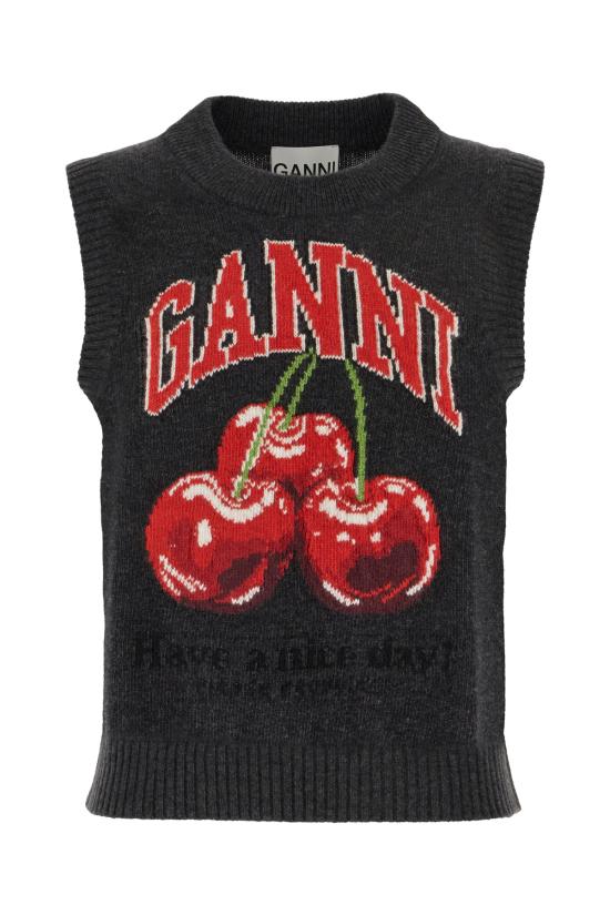 26SS 가니 그래픽 울 베스트 A10702642678 252 PHANTOM