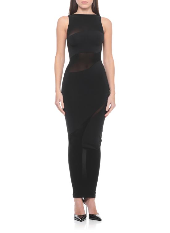 26SS 월포드 미디 원피스 57210 7005 Black - WOLFORD