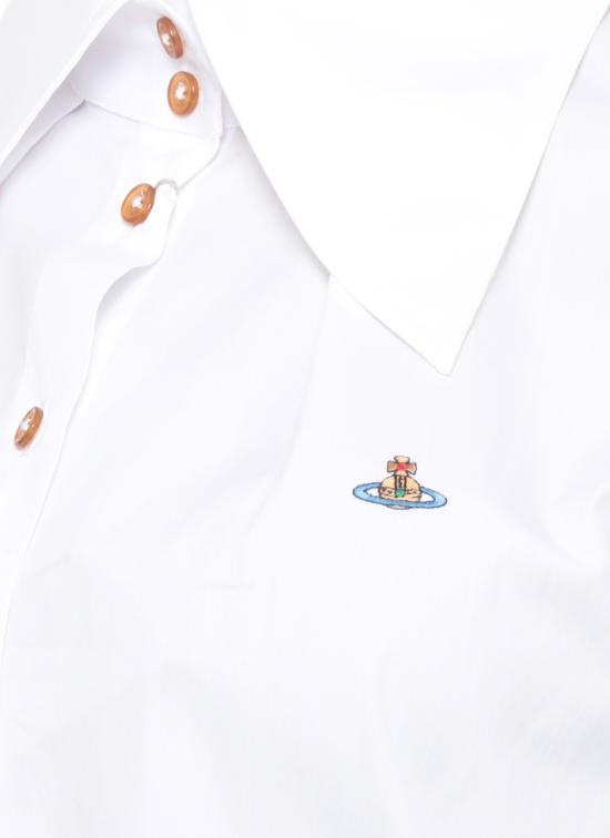 26SS 비비안웨스트우드 ORB 로고 코튼 셔츠 비비안웨스트우드 15010060 W009QA401 White - VIVIENNE WESTWOOD