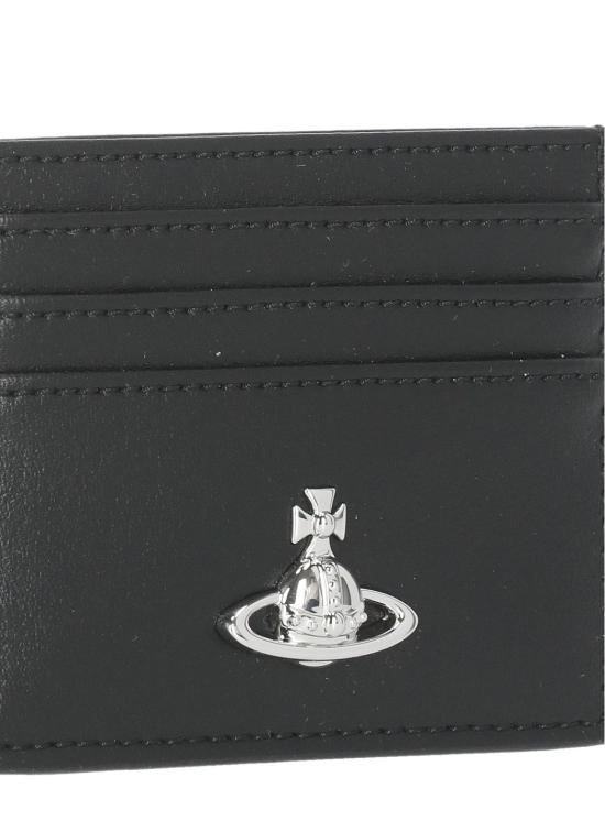 26SS 비비안웨스트우드 메탈 ORB로고 카드 지갑 54030004W S0026N401 Black - VIVIENNE WESTWOOD