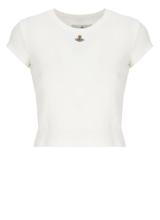 26SS 비비안웨스트우드 반팔 티셔츠 1G010019 J009CA401 White