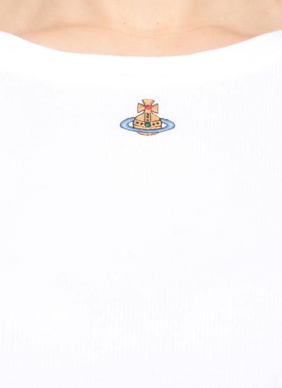 26SS 비비안웨스트우드 반팔 티셔츠 1G010019 J009CA401 White - VIVIENNE WESTWOOD