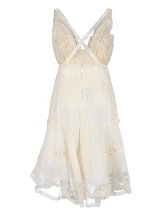 26SS 에르마노 설비노 미디 원피스 D482Q324APCSJBN 10104 White - ERMANNO SCERVINO