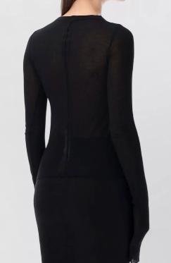 26SS 릭 오웬스 긴팔 티셔츠 RP01F6209RC BLACK - RICK OWENS