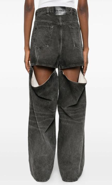 26SS 디 아티코 스트레이트 팬츠 260WCP00277CCC129WS 414 BLACK WHITE - THE ATTICO