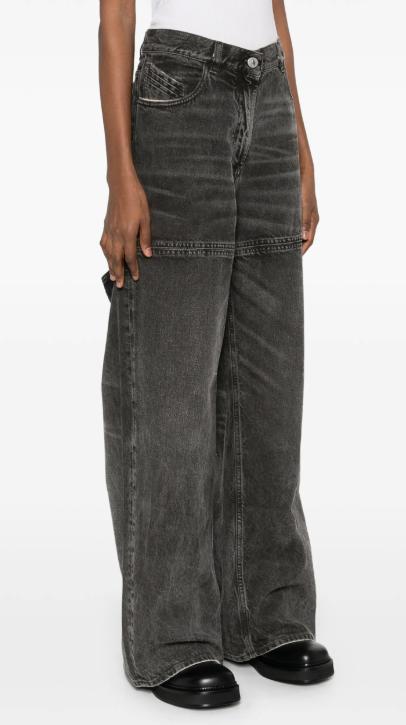 26SS 디 아티코 스트레이트 팬츠 260WCP00277CCC129WS 414 BLACK WHITE - THE ATTICO