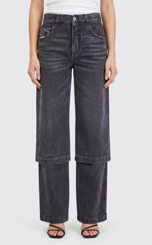 26SS 디 아티코 스트레이트 팬츠 260WCP00294CCC129WS 414 BLACK WHITE