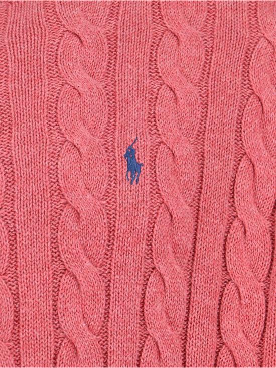 26SS 폴로 랄프로렌 로고 자수 케이블 니트 스웨터 710 775885 530 Pink - POLO RALPH LAUREN