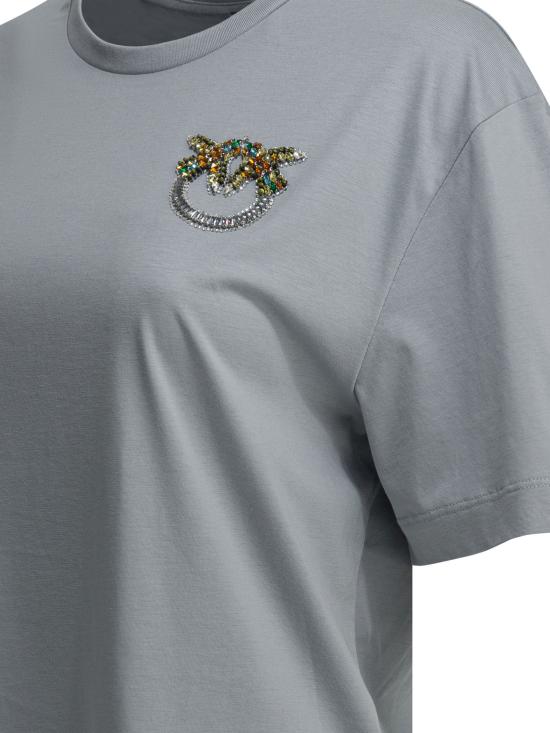 26SS 핑코 반팔 티셔츠 105526A33FE87 Light blue - PINKO