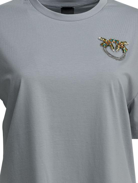 26SS 핑코 반팔 티셔츠 105526A33FE87 Light blue - PINKO