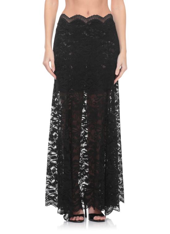 26SS 파코라반 미디 스커트 26PJJU131PA0170 P001 Black - PACO RABANNE