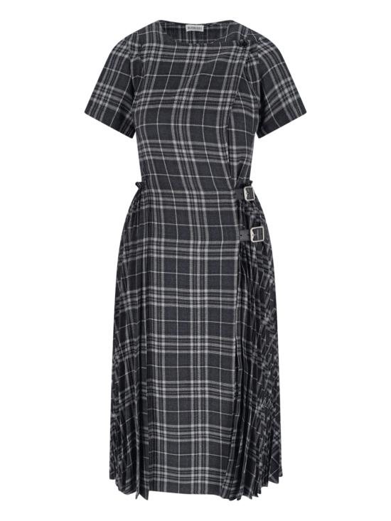 25FW 버버리 체크 울 블랜드킬트 미디 드레스 8116016 C3840 Grey