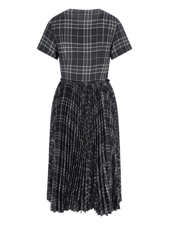 25FW 버버리 체크 울 블랜드킬트 미디 드레스 8116016 C3840 Grey - BURBERRY