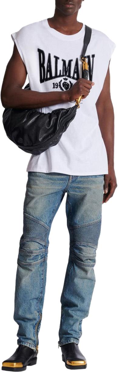 26SS 발망 민소매 티셔츠 GH1ED006GF46GAB BLACK - BALMAIN