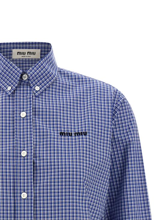26SS 미우미우 블라우스 MK1842SOOO142KF0013 Blue - MIU MIU
