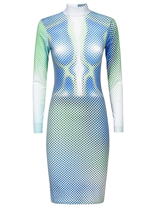  시네드 고레이 숏 원피스 656641 99 BLUE WHITE GREEN Blue