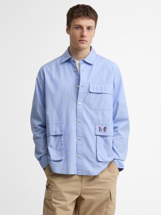 26SS 바버 긴팔 셔츠 MSH5782 BL54 MID BLUE - BARBOUR