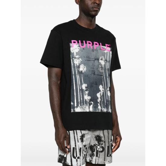 26SS 퍼플 브랜드 반팔 티셔츠 P117 HBDC BLACK - PURPLE BRAND