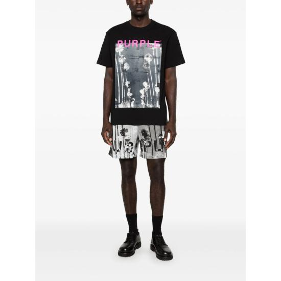 26SS 퍼플 브랜드 반팔 티셔츠 P117 HBDC BLACK - PURPLE BRAND