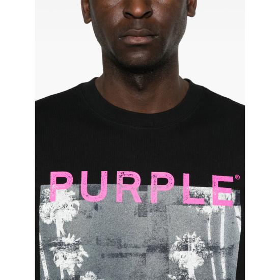 26SS 퍼플 브랜드 반팔 티셔츠 P117 HBDC BLACK - PURPLE BRAND