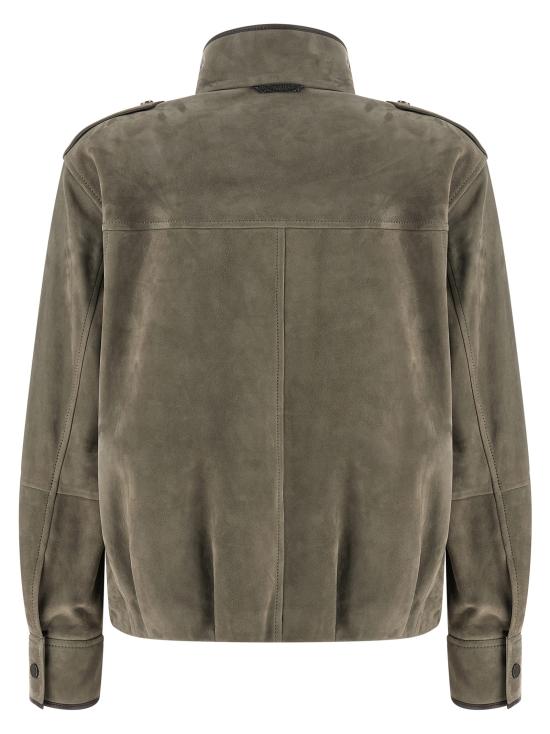 26SS 브루넬로 쿠치넬리 모닐리 쿠튀르 스웨이드 자켓 MPCAI7787C8850 Gray - BRUNELLO CUCINELLI