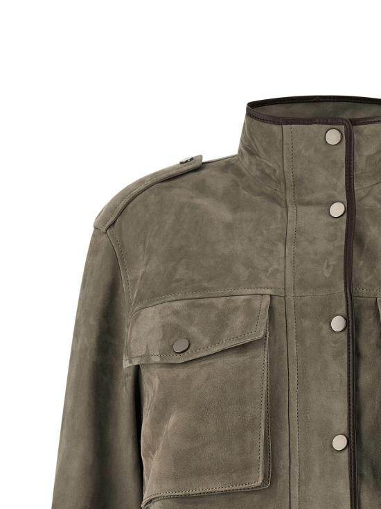 26SS 브루넬로 쿠치넬리 모닐리 쿠튀르 스웨이드 자켓 MPCAI7787C8850 Gray - BRUNELLO CUCINELLI