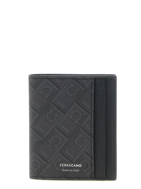 26SS 살바토레 페라가모 모노그램 카드 홀더 780333NEROGRIGIO Black