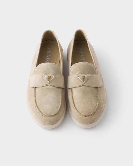 26SS 프라다 스웨이드 로퍼 2DG124103F0FHI F G001 Beige - PRADA