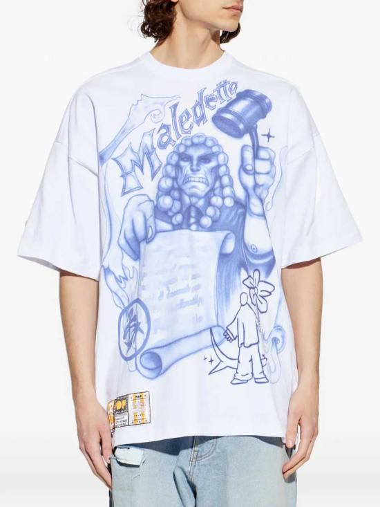 26SS 피디에프 반팔 티셔츠 DFM54029TJ112JUDGE WHITE WHITE - PDF