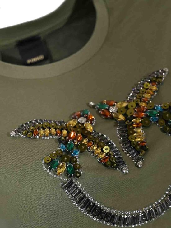 26SS 핑코 반팔 티셔츠 100535A33FU84 Green - PINKO