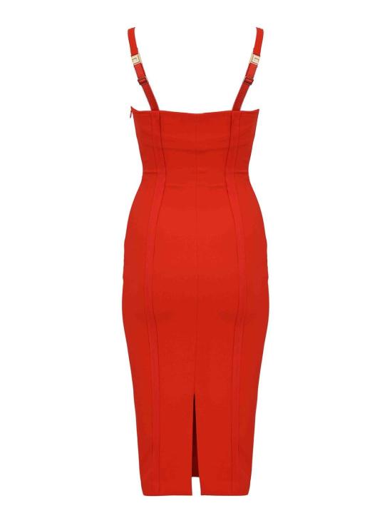 26SS 엘리자베타프랜치 미디 스커트 AB91861E2H85 Orange - ELISABETTA FRANCHI