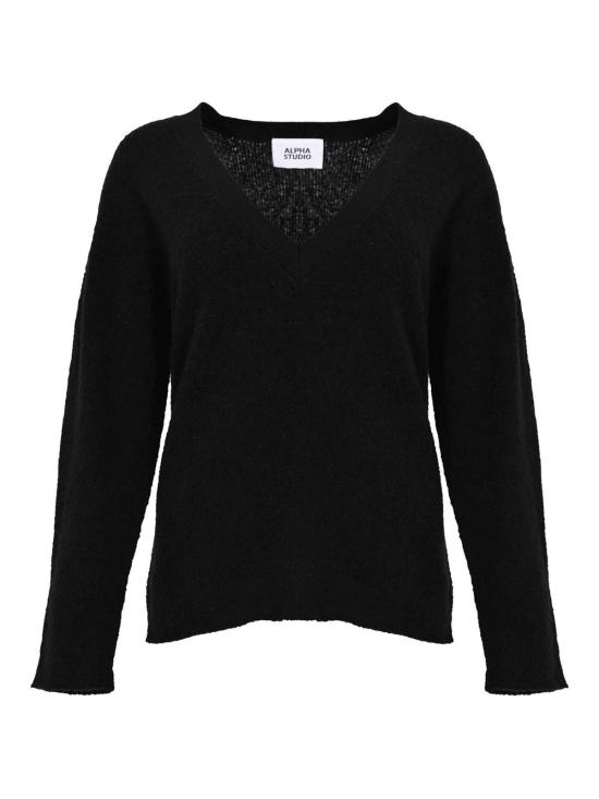 25FW 알파스튜디오 긴팔 티셔츠 AD4522A2002 Black