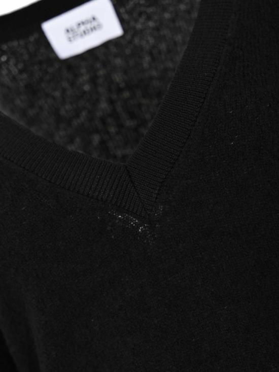 25FW 알파스튜디오 긴팔 티셔츠 AD4522A2002 Black - ALPHA STUDIO