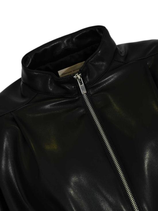 26SS 세미쿠튀르 가죽 자켓 Y6ST30Y690 Black - SEMI-COUTURE