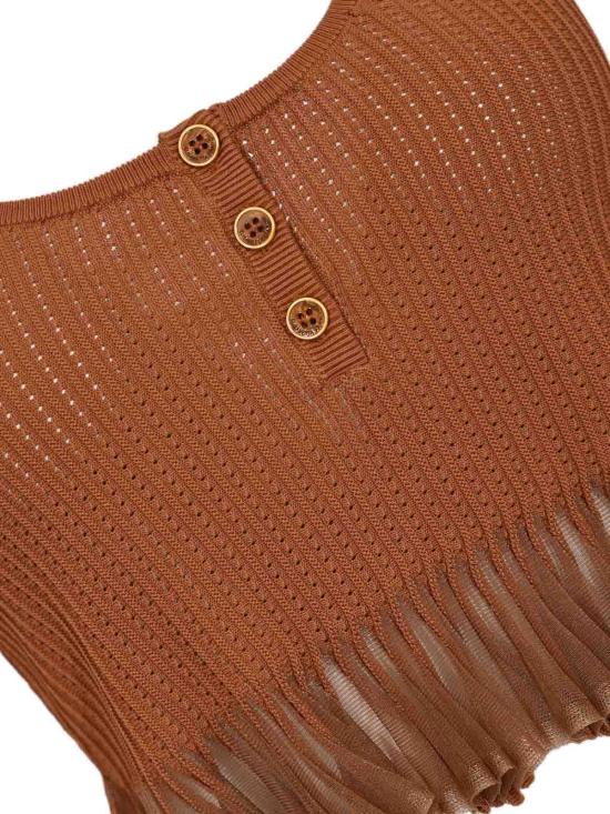 26SS 엘리자베타프랜치 민소매 티셔츠 TK74B61E2600 Brown - ELISABETTA FRANCHI