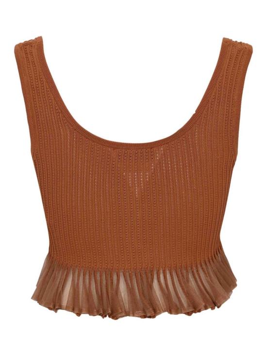 26SS 엘리자베타프랜치 민소매 티셔츠 TK74B61E2600 Brown - ELISABETTA FRANCHI
