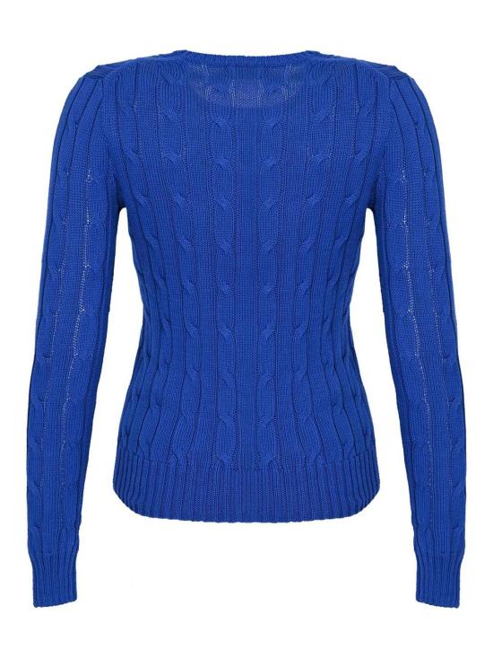 26SS 폴로 랄프로렌 포니 로고 피마코튼 케이블 니트 스웨터 211971869012 Blue - POLO RALPH LAUREN