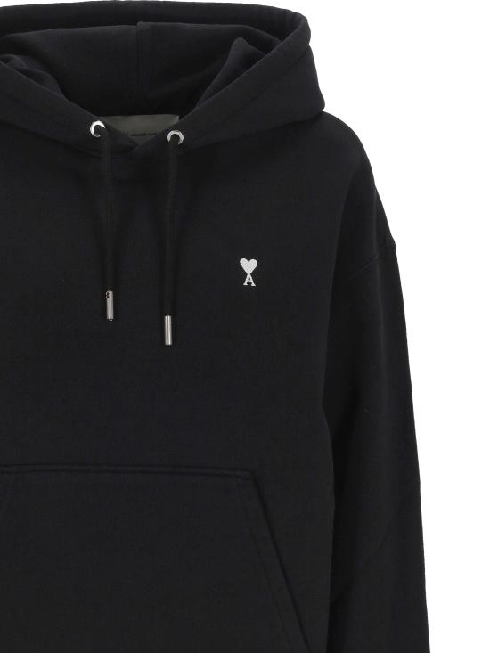 26SS 아미 ADC 콘트라스트 하트 후드 티셔츠 FSW767 730045 NOIR BLANC CREME - AMI