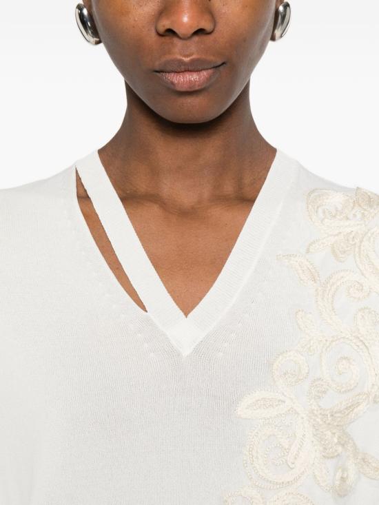 26SS 에르마노 피렌제 스웨터 D48EM007 EP2MF333 White - ERMANNO FIRENZE