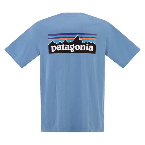 26SS 파타고니아 남성 P-6 로고 티셔츠 37882 LIGHT BLUE - PATAGONIA