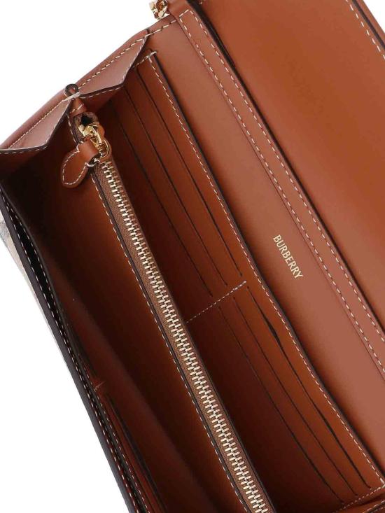 26SS 버버리 체크 체인 스트랩 월렛 8109798 Brown - BURBERRY