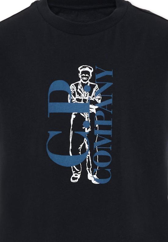 25FW [키즈] 씨피 컴퍼니 티셔츠 CSM00L LAA17 41150 BLUE - C.P. COMPANY