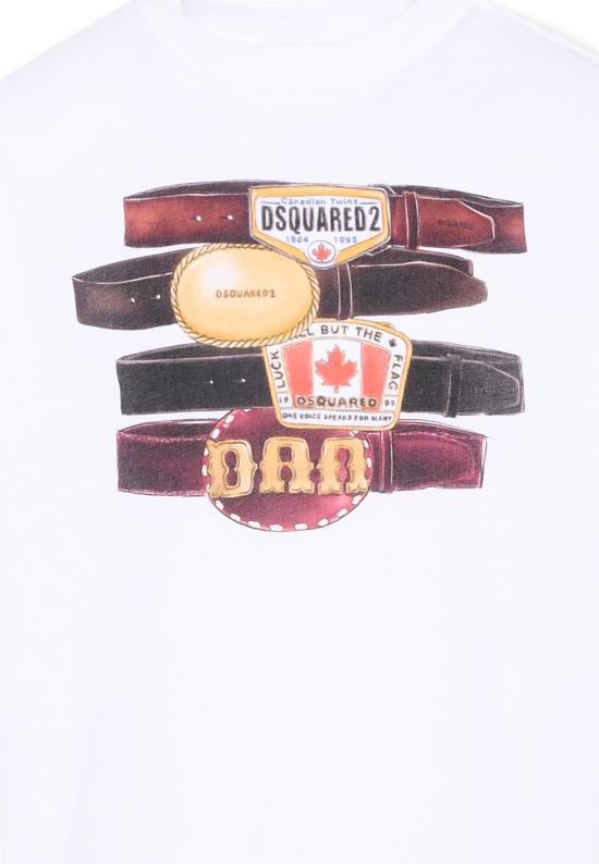 26SS [키즈] 디스퀘어드2 티셔츠 DQ3387 D0AG7 DQ100 WHITE - DSQUARED2