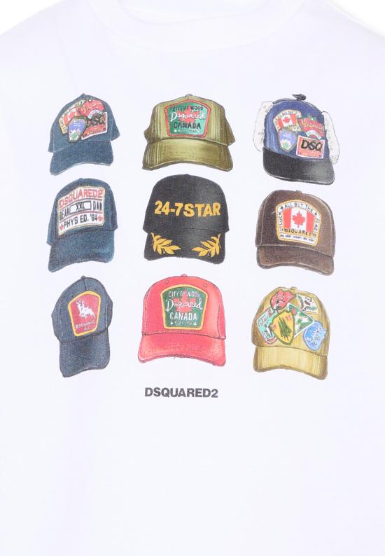 26SS [키즈] 디스퀘어드2 티셔츠 DQ3386 D0AG7 DQ100 WHITE - DSQUARED2