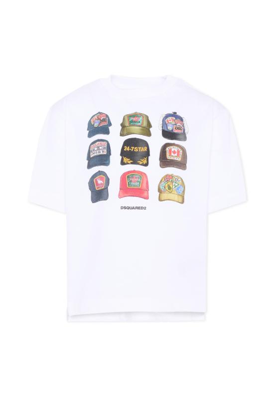 26SS [키즈] 디스퀘어드2 티셔츠 DQ3386 D0AG7 DQ100 WHITE