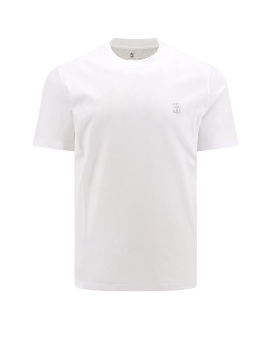 26SS 브루넬로 쿠치넬리 코튼 저지 크루넥 티셔츠 M0B138440 CK640 WHITE DOM