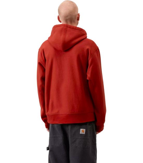 26SS 칼하트 WIP 후드 아메리칸 스크립트 스웨트셔츠 I028279 3IXXX S Red - CARHARTT WIP