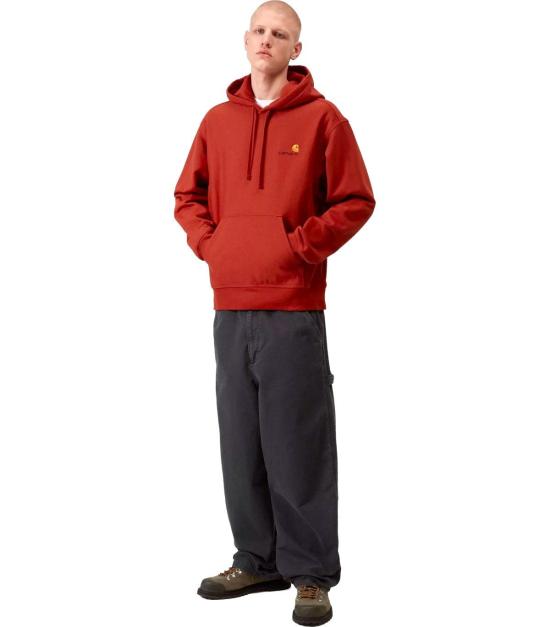 26SS 칼하트 WIP 후드 아메리칸 스크립트 스웨트셔츠 I028279 3IXXX S Red - CARHARTT WIP