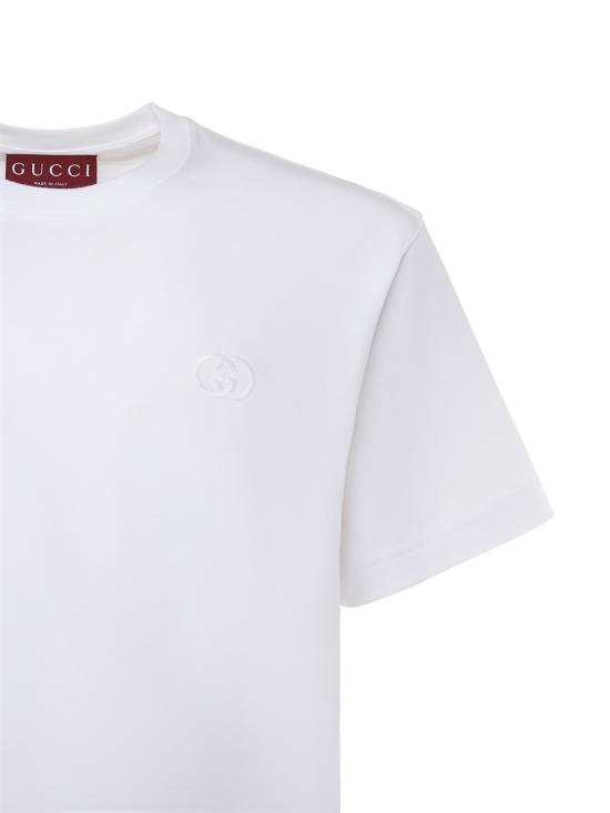 26SS 구찌 자수 코튼 저지 티셔츠 796395 XJHKE9692 White - GUCCI