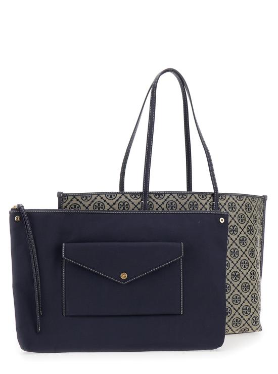 26SS 토리버치 T 모노그램 토트백 174279405 Blu - TORY BURCH